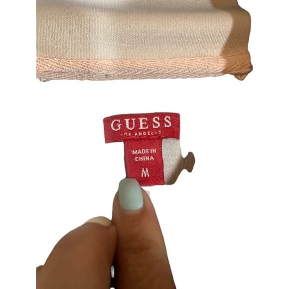 Guess Pink & Rose Gold Logo Long Sleeve Mock Neck Full Zip Jacket Women Sz M - Picture 11 of 12